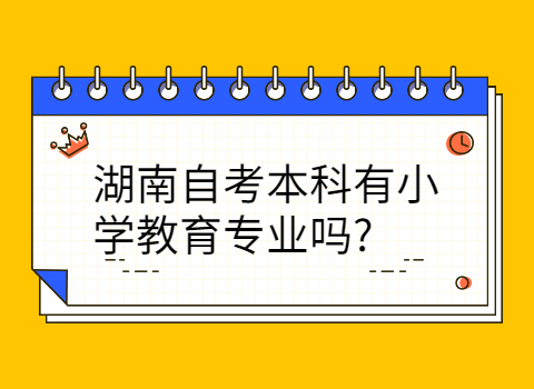 湖南自考本科有小學教育專業嗎