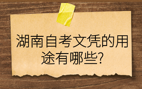 湖南自考文憑的用途