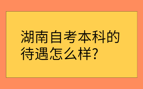 湖南自考本科的待遇