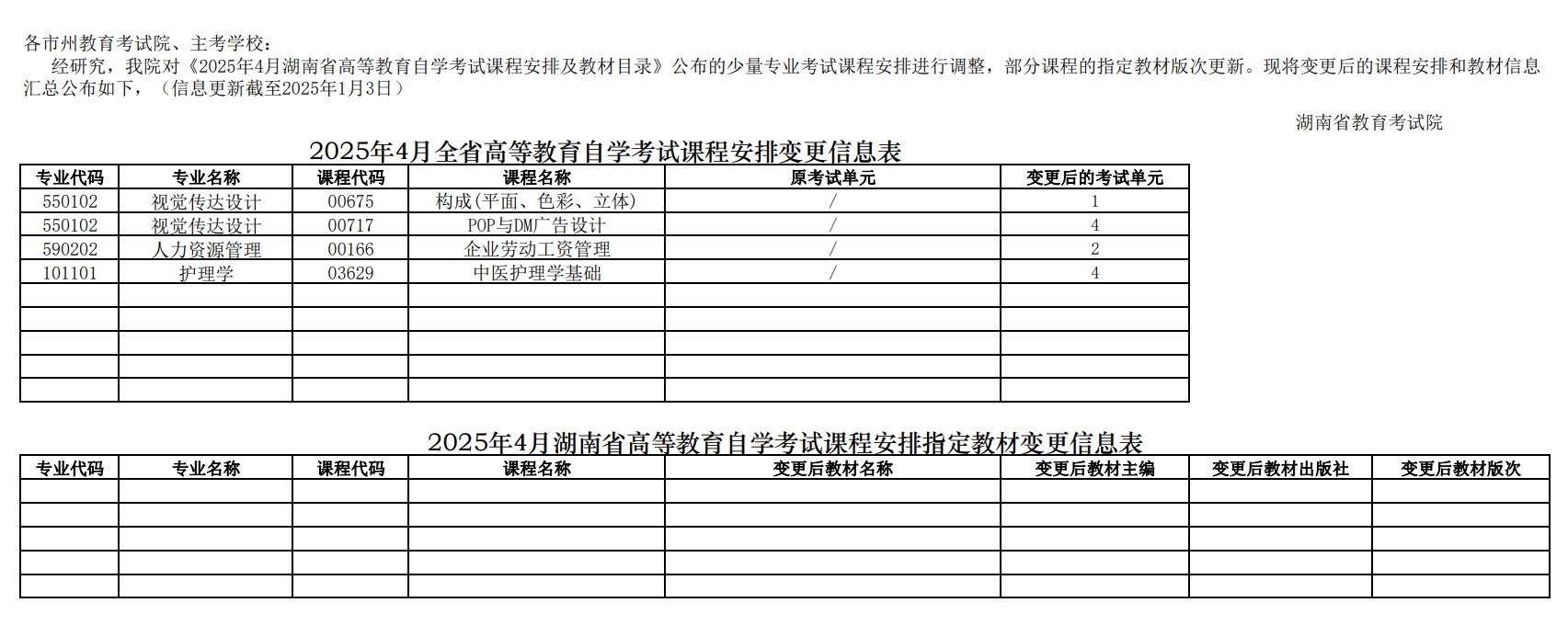湖南自考課程